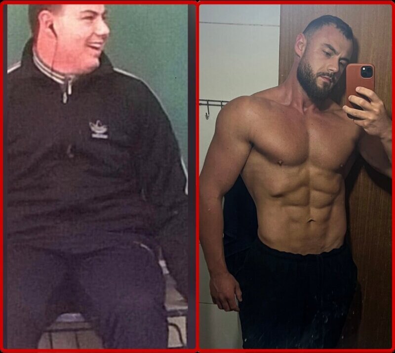 Antes e depois de Alisson de Oliveira — transformação com nutrição e treino